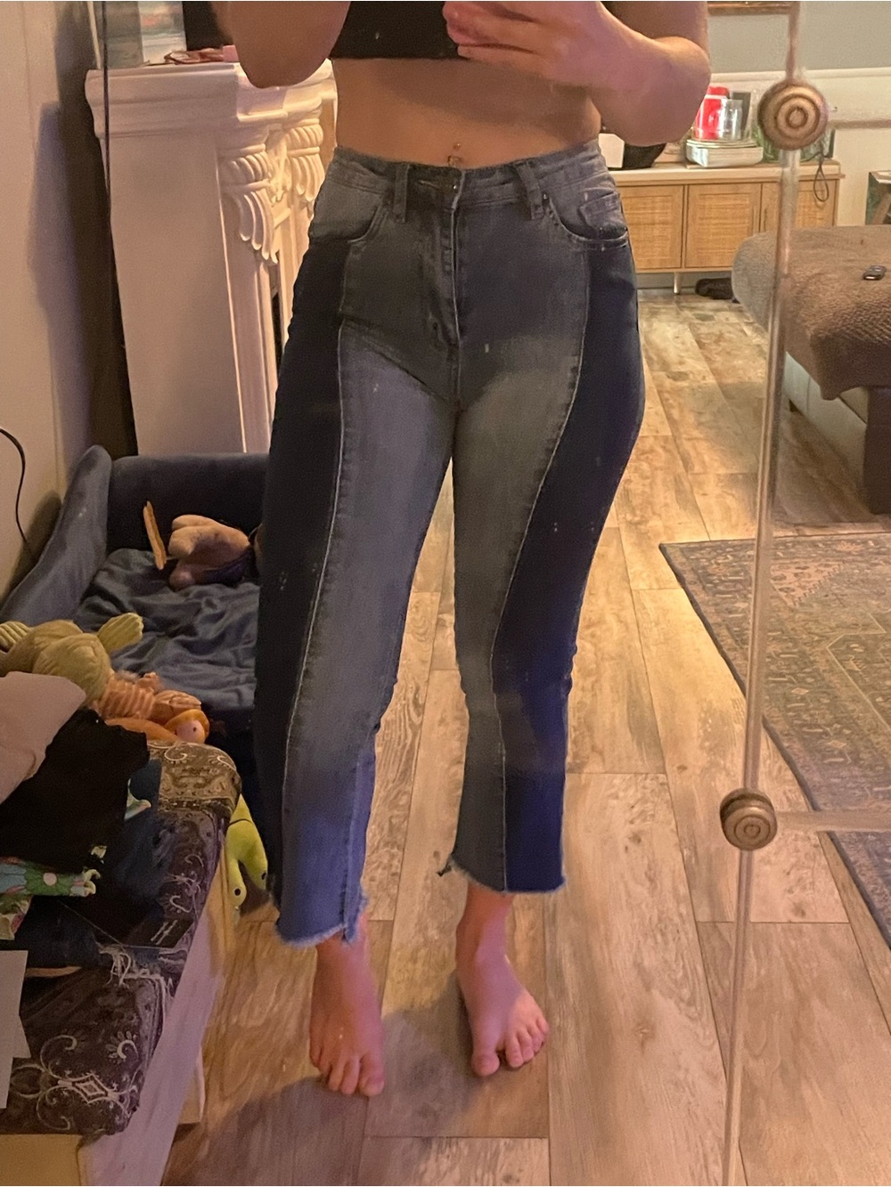 Color block cropped Flare Jeans - Picture 10 of 10